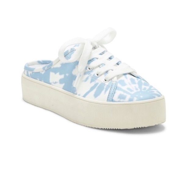 Jessica Simpson Shoes - NEW Jessica Simpson Eyden Pop Tie Dye BLUE/WHITE Mule Sneakers LACE UP SIZE 6.5